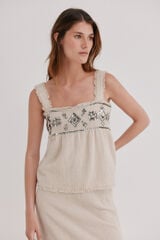 Hoss Intropia Cassia. Blusa de al&ccedil;as Ecru