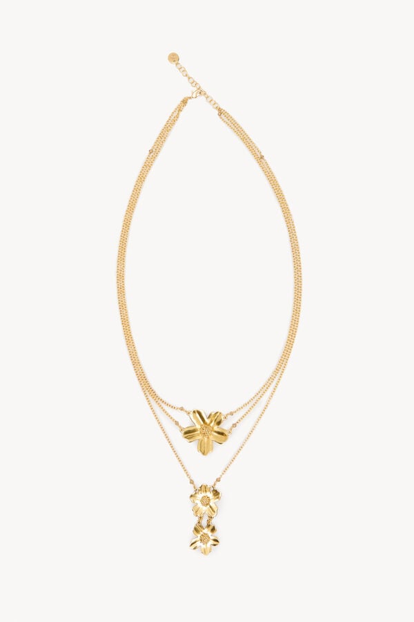 Hoss Intropia Lina. Pendientes de p&eacute;talos Dorado