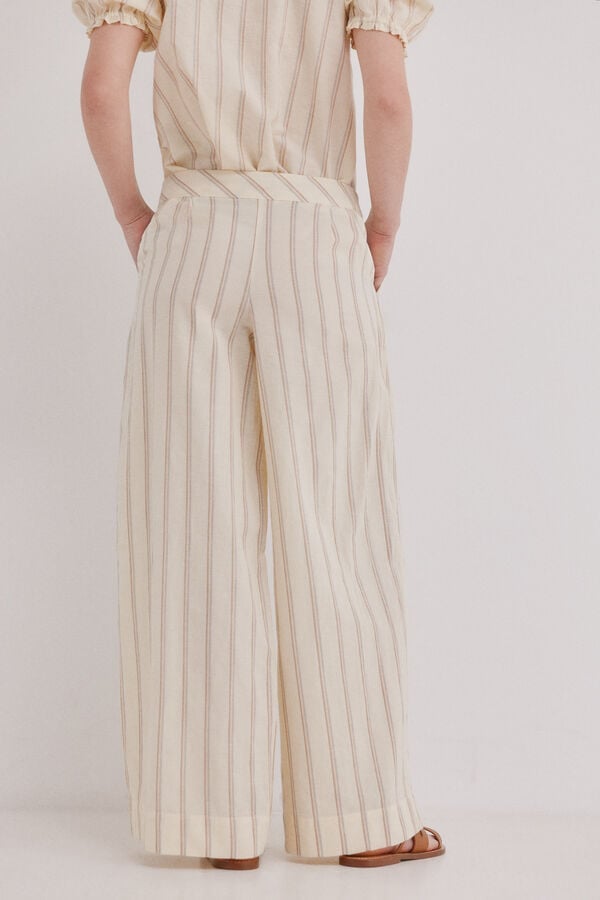 Hoss Intropia Prisila. Pantal&oacute;n rayas Marfil