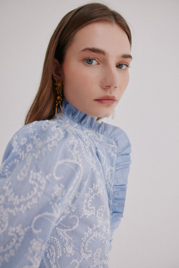 Hoss Intropia Candela. Blusa bordada Azul