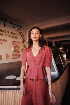 Hoss Intropia Armanda. Top jacquard Coral