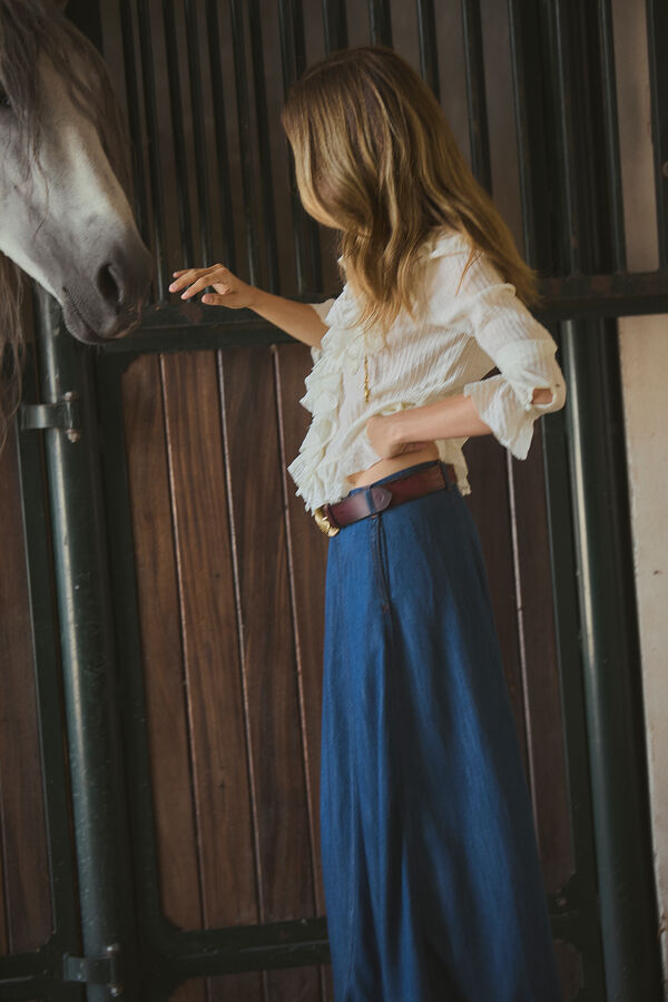 Hoss Intropia Cira. Blusa con volantes Marfil