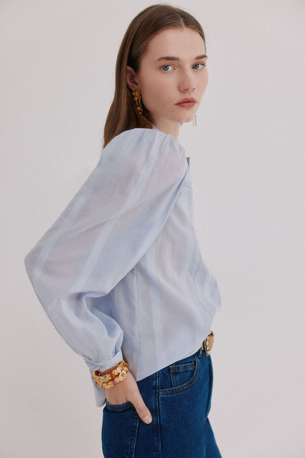 Hoss Intropia Clara. Blusa rom&aacute;ntica Azul