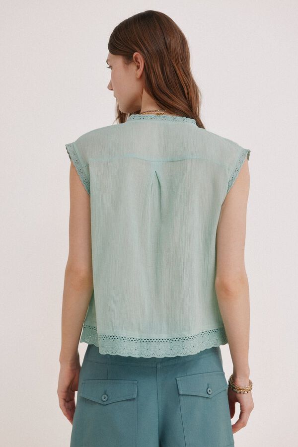 Hoss Intropia Cora. Blusa encajes Verde