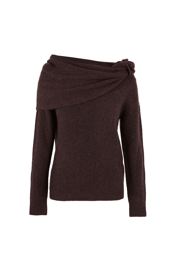 Hoss Intropia Idalia. Jersey con escote asimétrico Marron oscuro