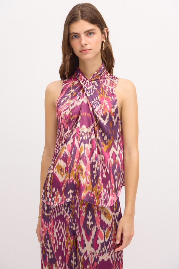 Hoss Intropia Candela. Top estampado ikat. Multicolor