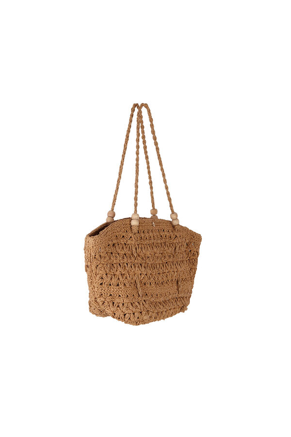 Hoss Intropia Naiara. mala cesto de r&aacute;fia Castanho