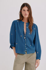 Hoss Intropia Cesca. Blusa bordada Azul marino