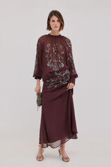 Hoss Intropia Ranira.Falda beads Granate