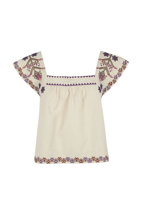 Hoss Intropia Blusa com bordados florais Cali. Subiu