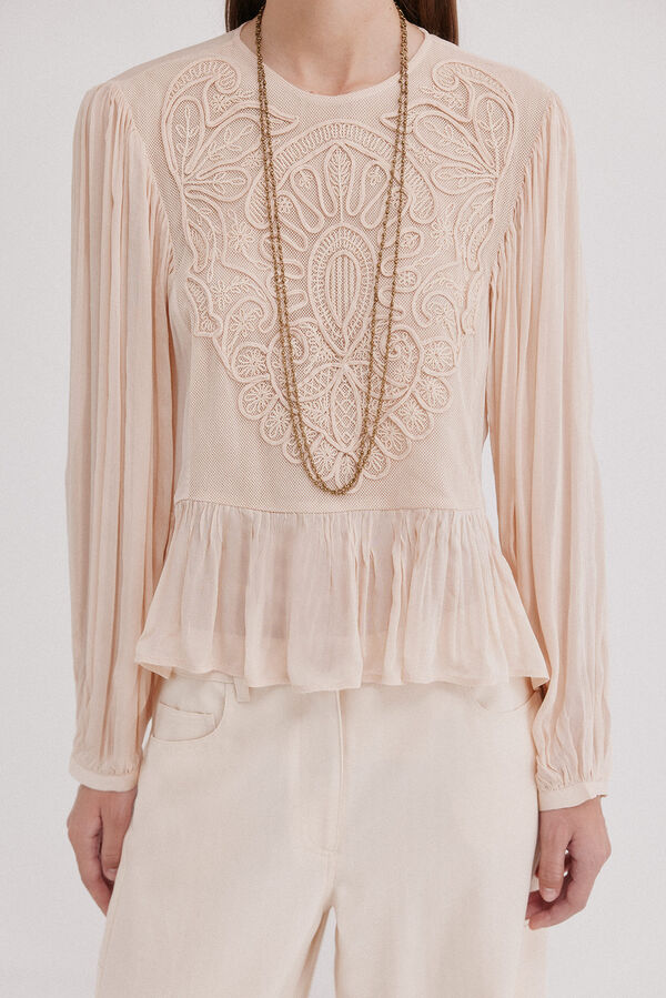 Hoss Intropia Ciane. Blusa rom&aacute;ntica Marfil