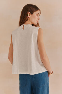Hoss Intropia Felipe. T-shirt bordada Ecru
