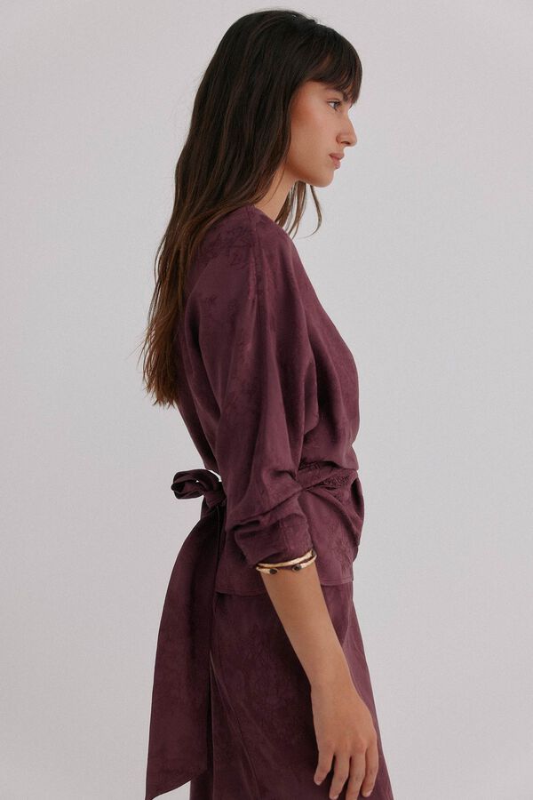 Hoss Intropia Gloria. Blusa estampado jacquard Granate