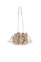 Hoss Intropia Nekane. Bolso fibras naturales con flores Marfil