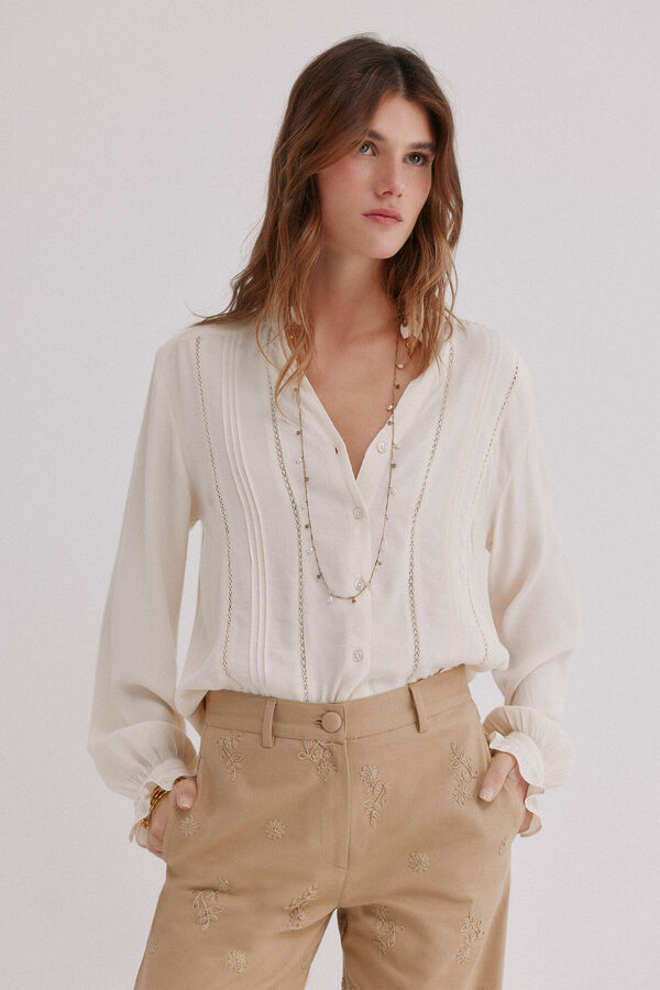 Hoss Intropia Clementine. Blusa manga larga Marfil