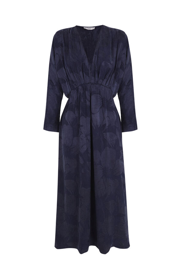 Hoss Intropia Ana. Vestido jacquard. Azul marino