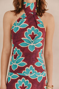 Hoss Intropia Clara. Top estampado halter. Morado