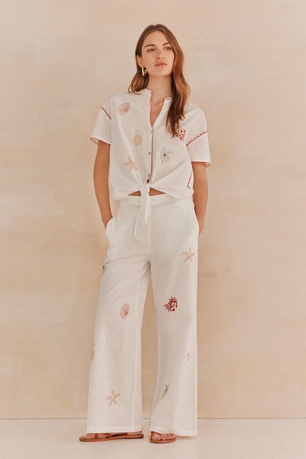 Hoss Intropia Gadea. Blusa bordada Ecru