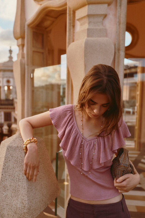 Hoss Intropia Inna. Top com folho Subiu