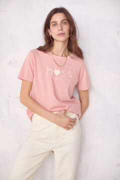 Hoss Intropia Radiata. Camiseta logo corazón Rosa
