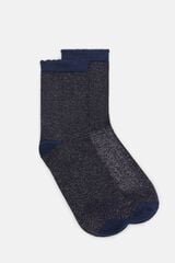 Hoss Intropia Leona. Meias em algod&atilde;o com glitter Azul