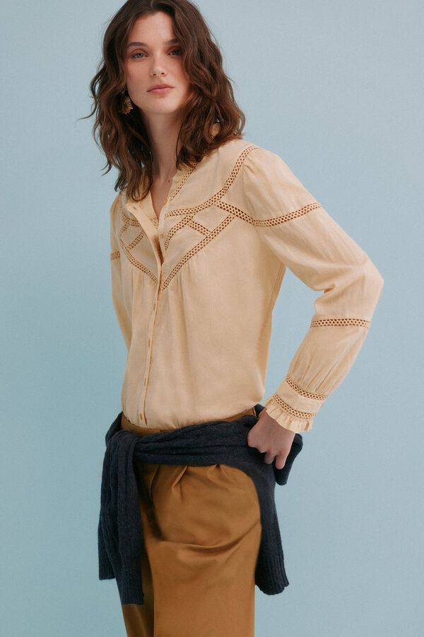 Hoss Intropia Chiara. Blusa rom&acirc;ntica Amarelo