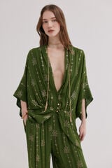 Hoss Intropia Ghana. Blusa bordada Kaki