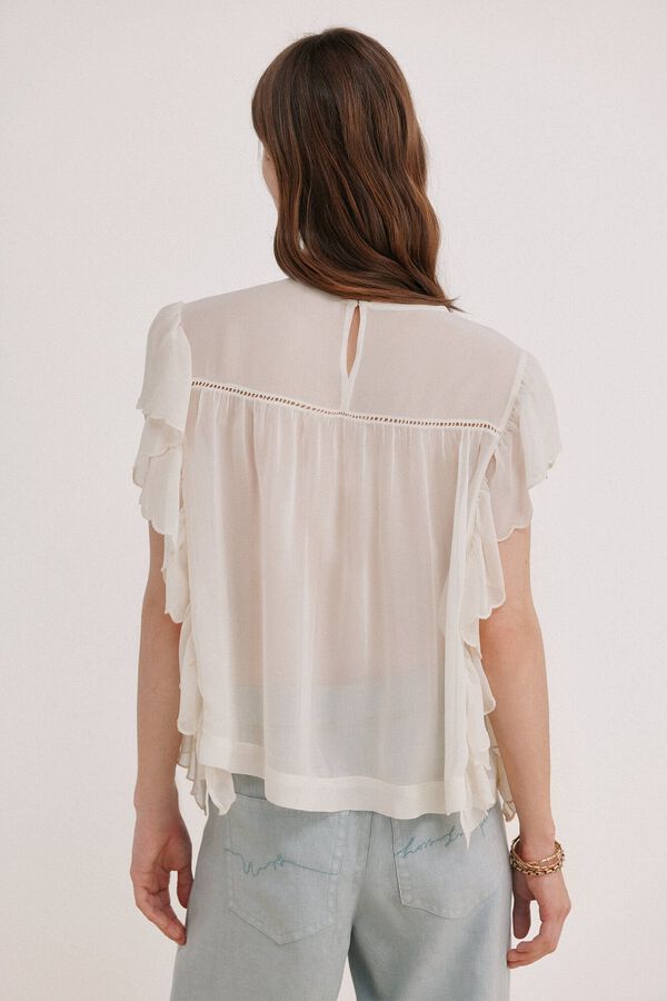 Hoss Intropia Cindy. Blusa rom&acirc;ntica Ecru