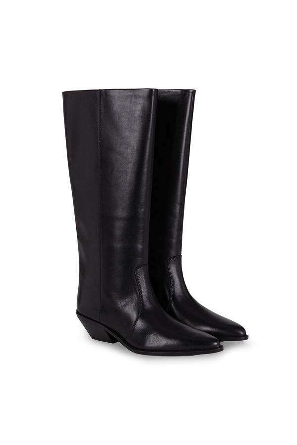 Hoss Intropia Maite. Bota cowboy de piel Negro