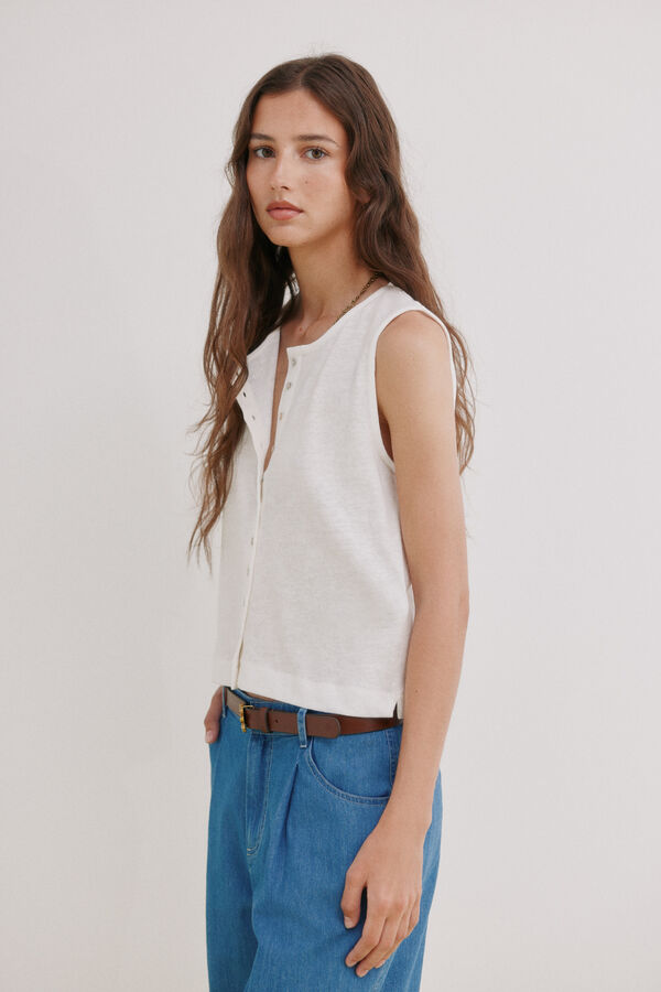 Hoss Intropia Mireia. Camiseta sin mangas tapeta Beige