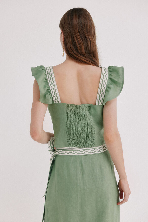 Hoss Intropia Caela. Top bordado Verde