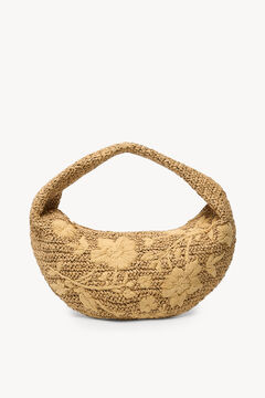 Hoss Intropia Nélida. Bolsa de ráfia bordada. Beige