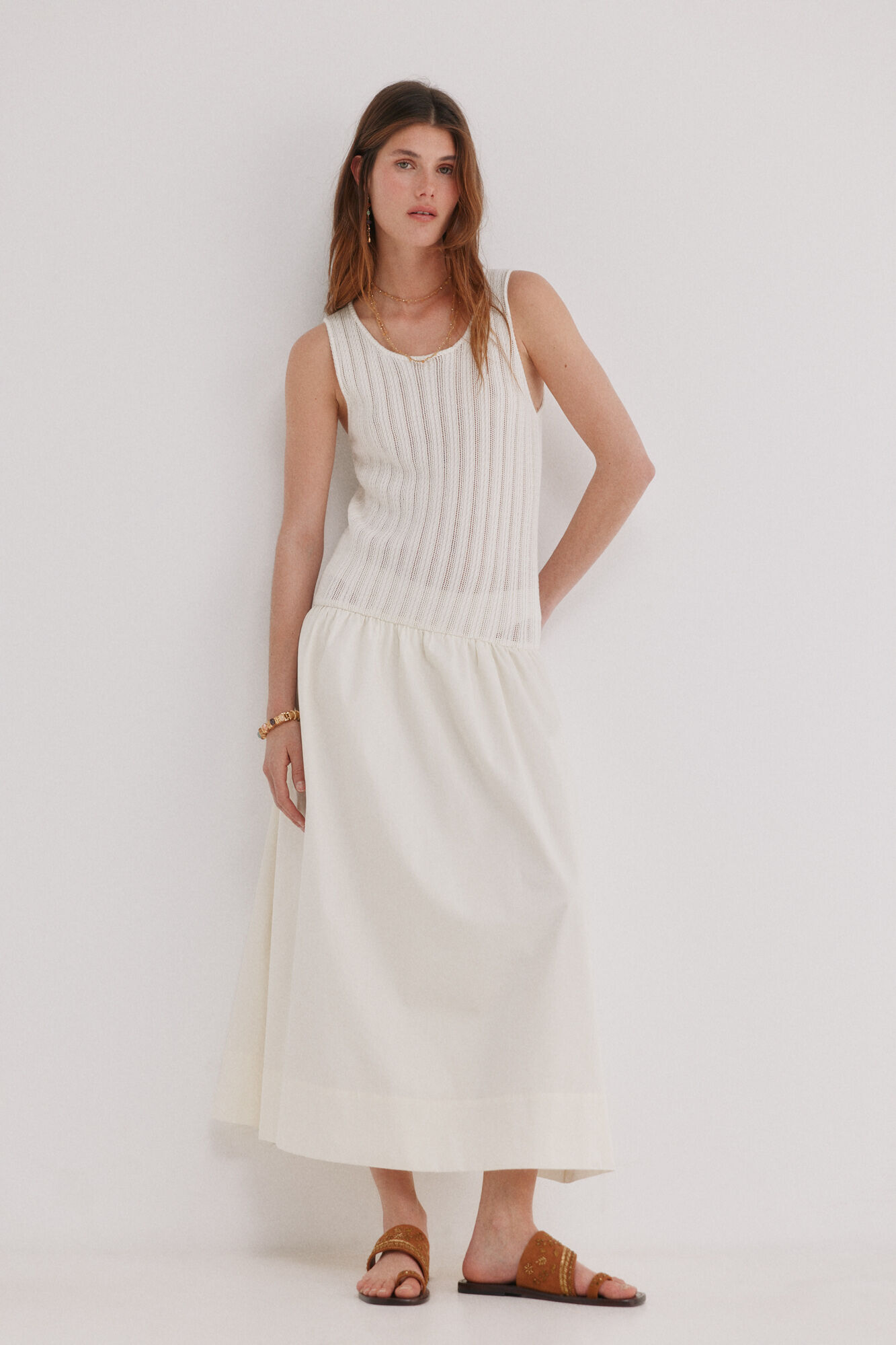 Hoss Intropia Alba. Vestido de punto combinado