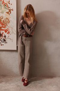 Hoss Intropia Briana. Jeans wide leg Beige