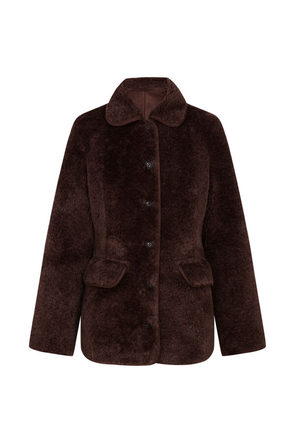 Hoss Intropia Domenica. Abrigo efecto pelo Marron