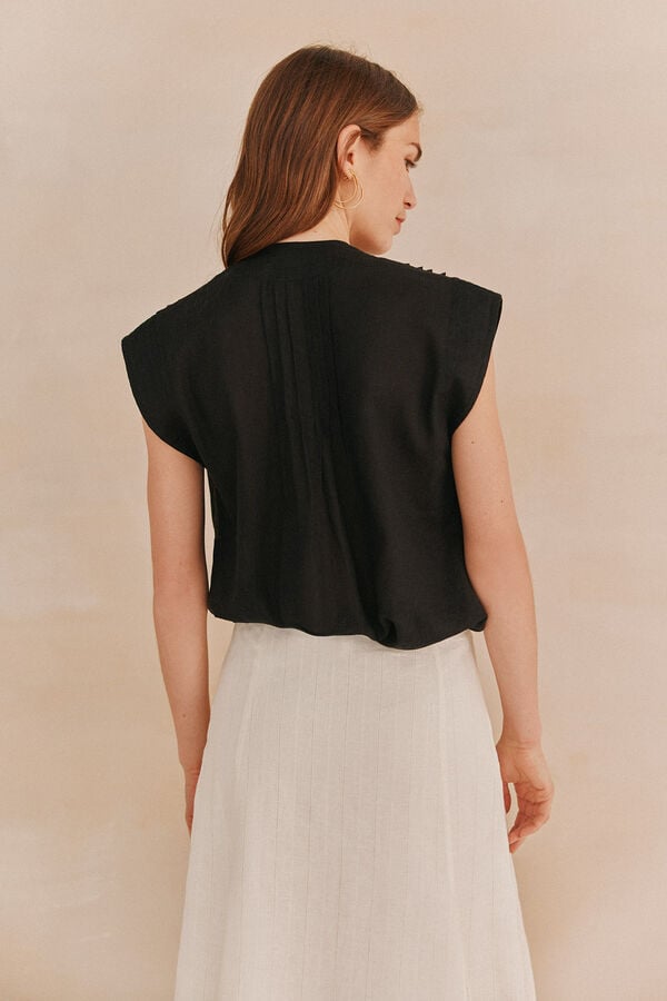 Hoss Intropia Guadalupe. Blusa com franzidos Preto