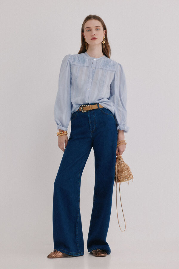 Hoss Intropia Clara. Blusa rom&acirc;ntica Azul