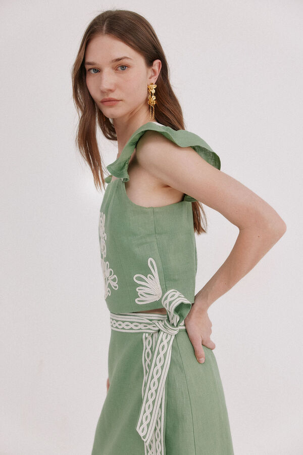 Hoss Intropia Caela. Top bordado Verde