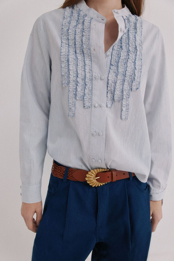 Hoss Intropia Carmen. Blusa manga comprida Azul