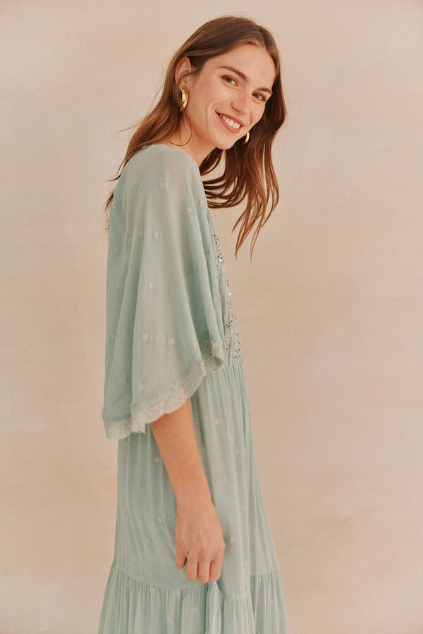 Hoss Intropia Lara. Vestido bordado. Azul