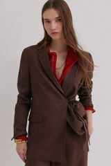 Hoss Intropia Elaine. blazer gola de lapela Castanho