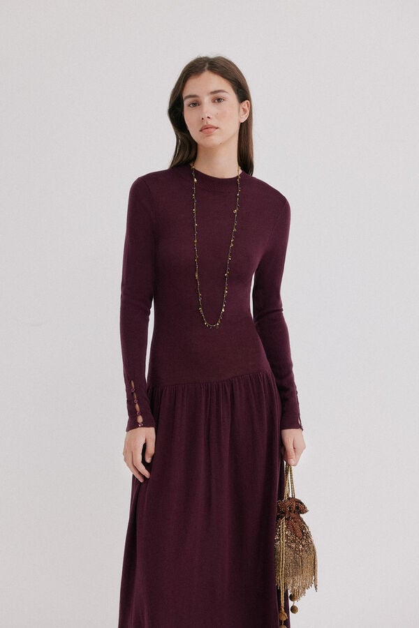 Hoss Intropia Aysel. Vestido punto Estampado morado
