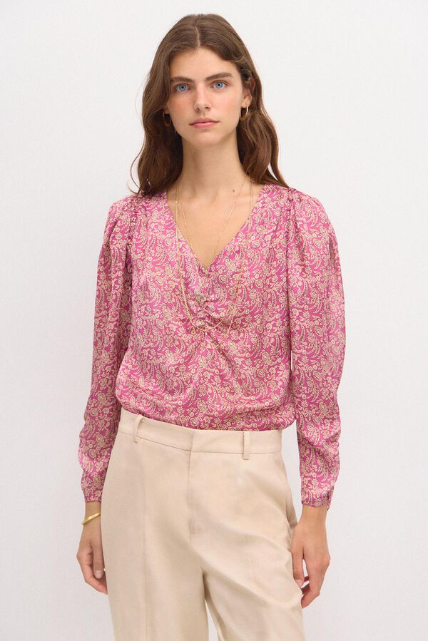 Hoss Intropia Rita. Blusa estampada. Rosa