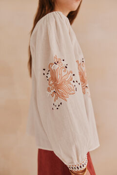 Hoss Intropia Alicia. Blusa bordada Marfil