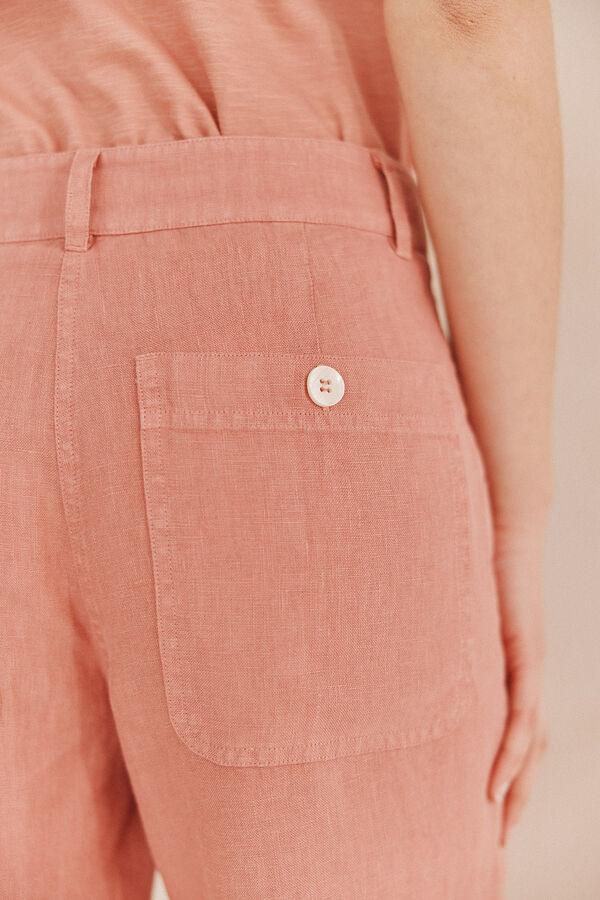 Hoss Intropia Priya.Pantalon lino Rosa