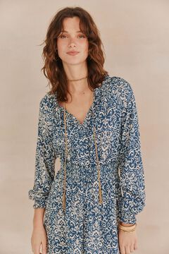 Hoss Intropia Lía Vestido estampado paneles Azul