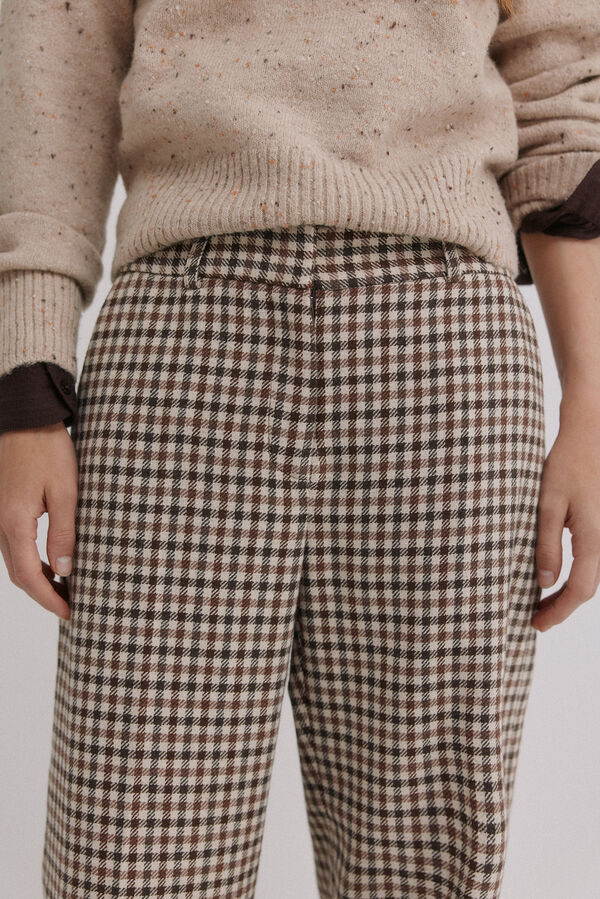 Hoss Intropia Prado. Calça xadrez Ecru