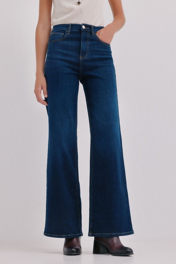 Hoss Intropia Benedetta. Calça jeans reta Azul