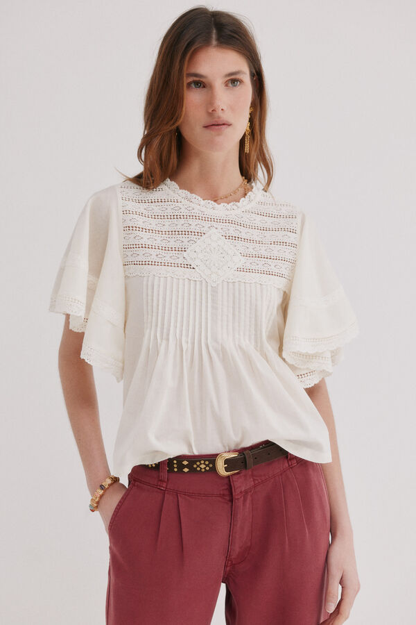 Hoss Intropia Mafalda. T-shirt decote redondo Beige