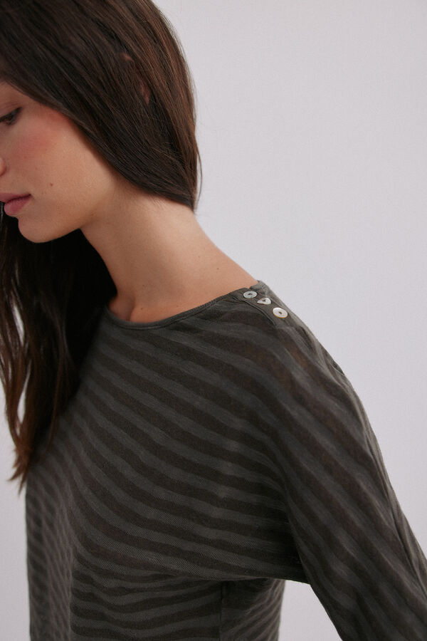 Hoss Intropia Magdalena. Camiseta riscas Verde
